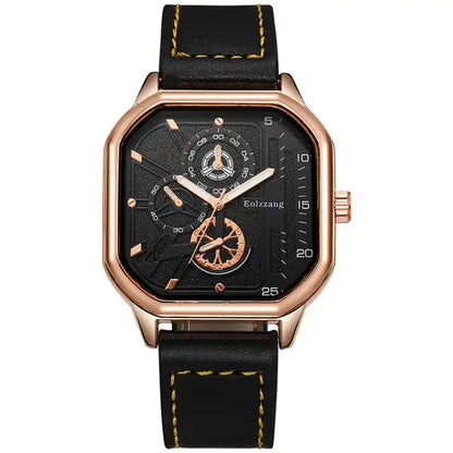 Square Leather Men's Watch